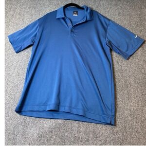 Nike Sphere Dry Golf Polo Shirt Moisture Wicking Athletic Blue Performance Large